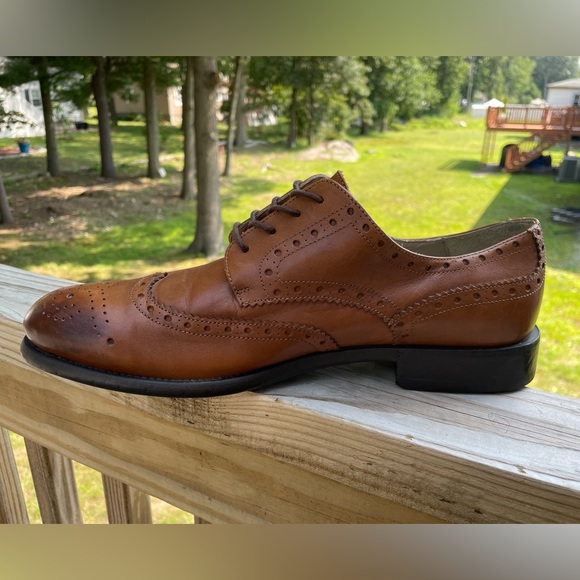 Zara Man Wingtip Oxford Brown Leather Casual Shoes Men’s Size 43 (US 9) - Picture 2 of 9